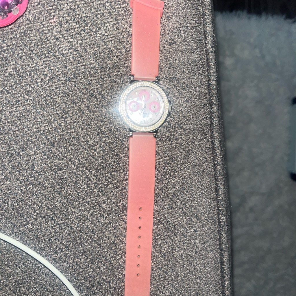 Women's Pink Crystal Accent Strap Watch